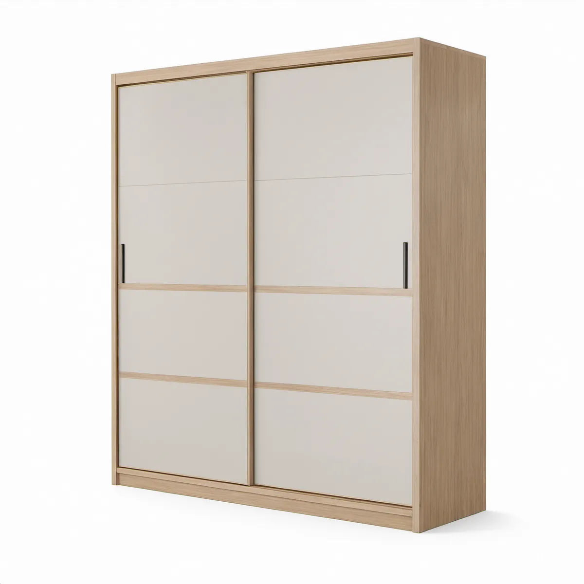 Šatní skříň s posuvnými dveřmi 180 × 60 × 200 cm, dub sonoma a krémová