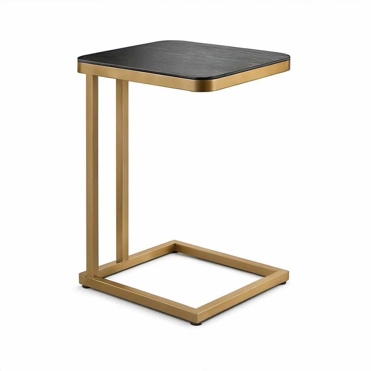 Odkládací stolek k pohovce 45 × 30 × 60 cm z MDF a oceli, černý a zlatý